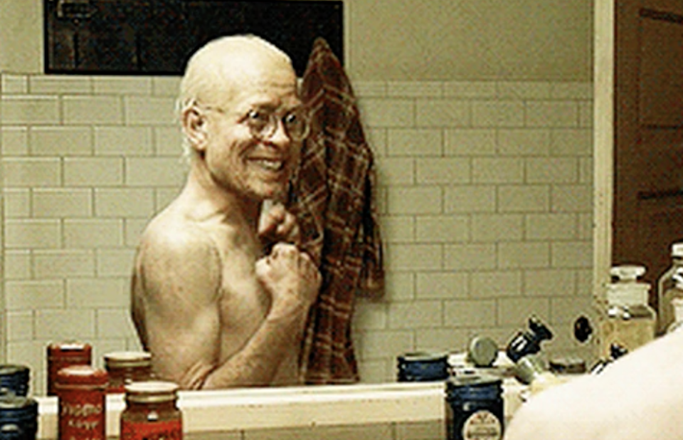 Brad Pitt as an old man in Benjamin Button