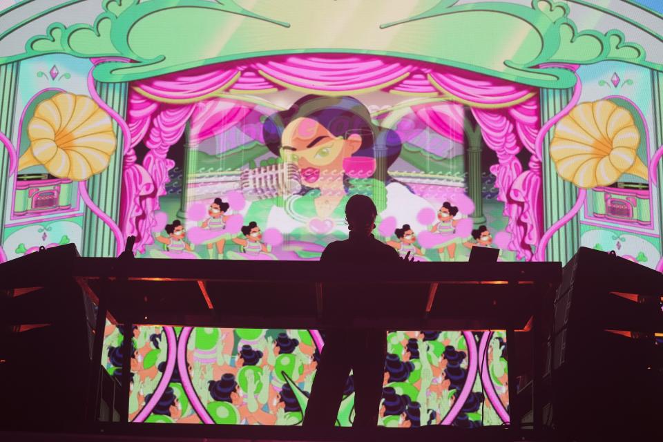 La DJ sudcoreana Peggy Gou durante su presentación en el festival AXE Ceremonia en el Parque Bicentenario en la Ciudad de México el domingo 24 de marzo de 2024. (Foto AP/ Marco Ugarte)