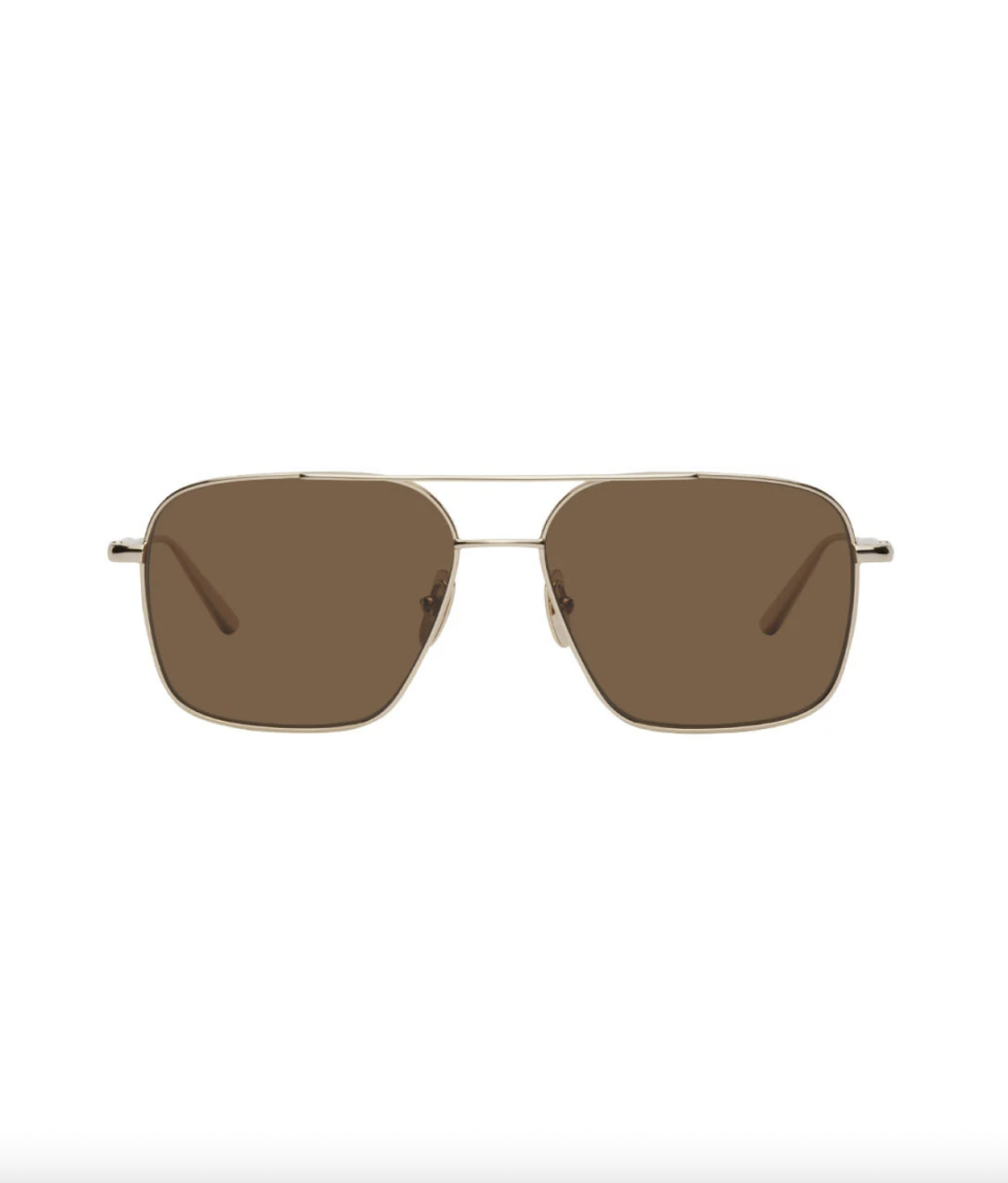 Gold & Brown Aviator Sunglasses