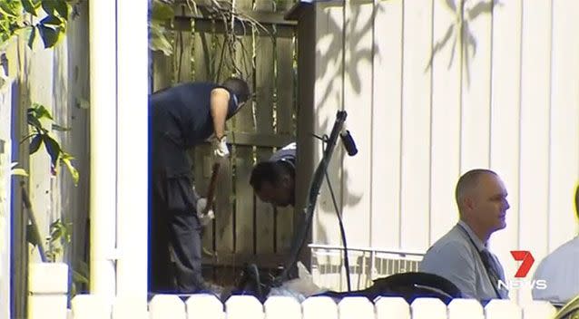 Police found bones in the backyard of the family's former home. Picture: 7 News