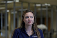 Ashley Arnell, Associate Program Manager at BioMADE, is interviewed at the California Cultured office in West Sacramento, Calif., Wednesday, Aug. 28, 2024. (AP Photo/Jeff Chiu)