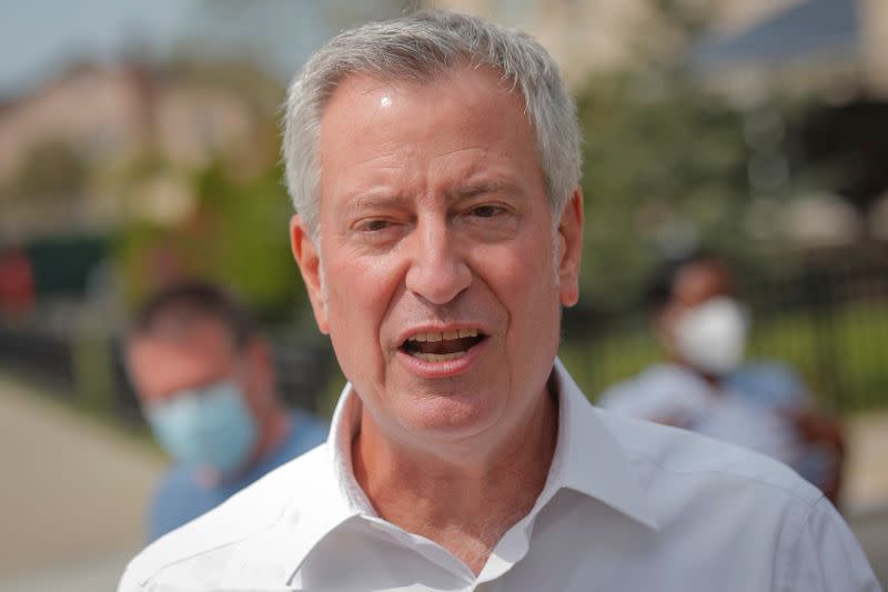 New York City Mayor Bill de Blasio visits Coney Island, New York City