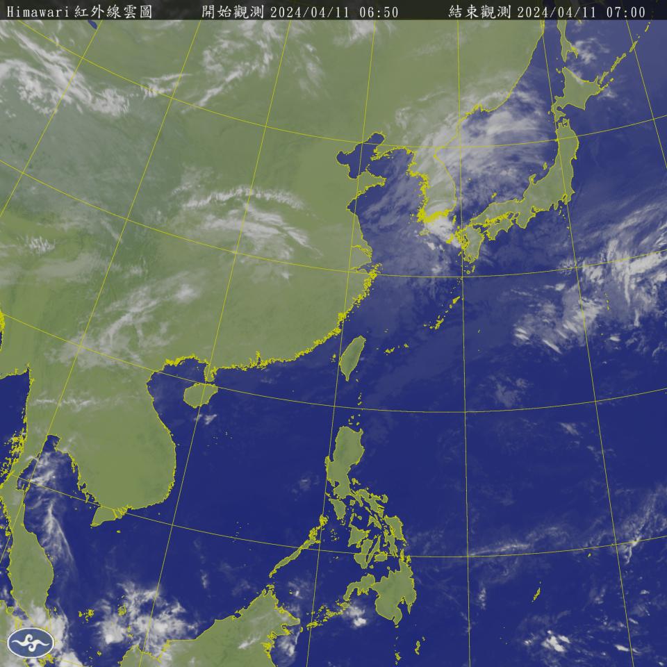 各地晴時多雲，天氣逐日漸暖；部分山區午後及東半部、偶有零星少量降雨機率。（圖：氣象署網站）