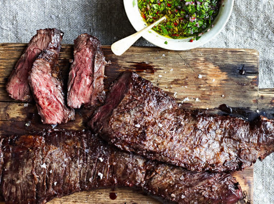 <strong>Get the <a href="http://food52.com/recipes/22170-skirt-steak-with-chimichurri-sauce" target="_blank">Skirt Steak with Chimichurri Sauce recipe</a> from Adam Rapaport via Food52</strong>