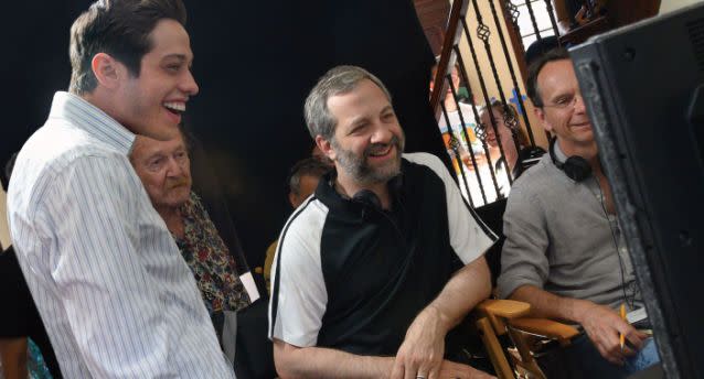 Judd Apatow on the set of The King of Staten Island. (Photo: Universal)