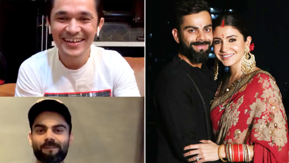 Seen here, the Instagram live chat that saw Virat Kohli's wife call him a liar.