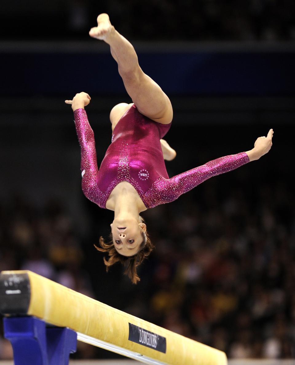 Jordyn Wieber of the US performs on the balance beam during the women's balance beam final at the World Gymnastics Championships in Tokyo on October 16, 2011. Wieber won the bronze medal.   AFP PHOTO / KAZUHIRO NOGI (Photo credit should read KAZUHIRO NOGI/AFP/Getty Images)