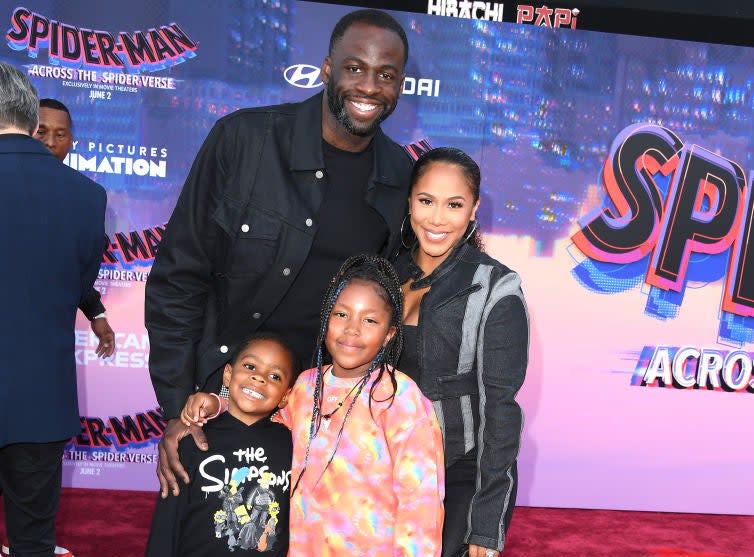 Draymond Green with his wife and kids
