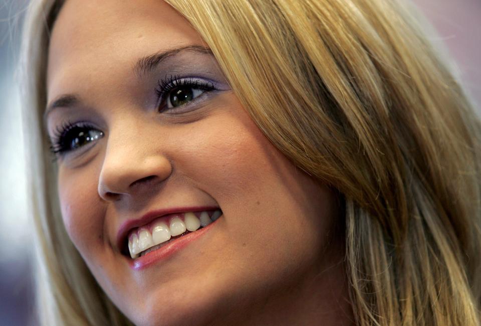 American Idol winner Carrie Underwood meets with country music people at Creative Artist Agency in Nashville June 8, 2005.