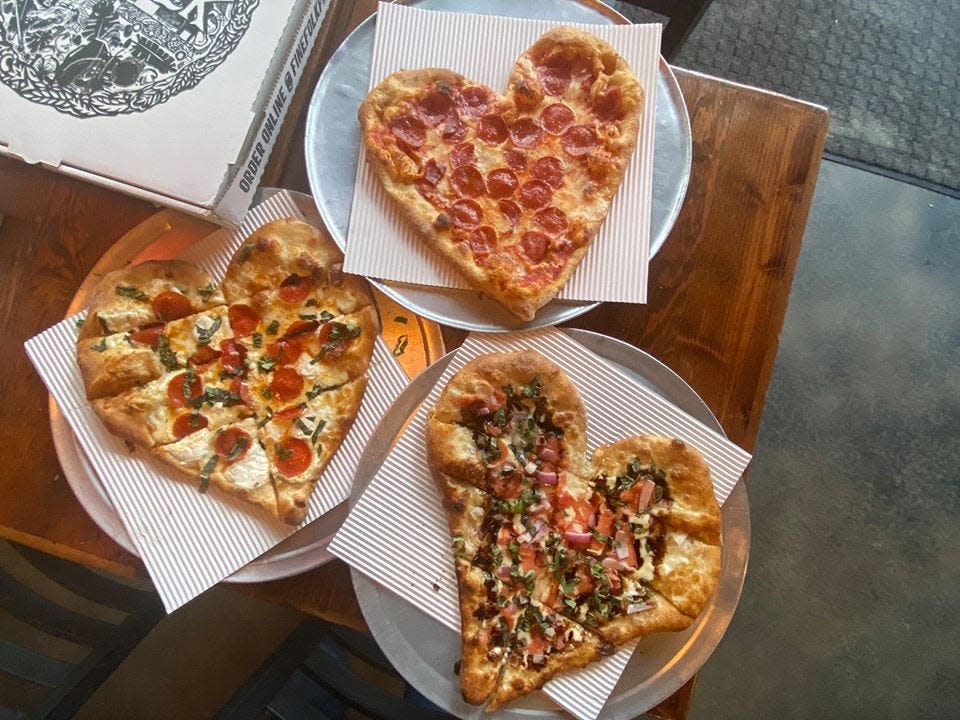 Fine Folk Pizza in Gateway is offering heart-shaped pizzas throughout Valentine's week.