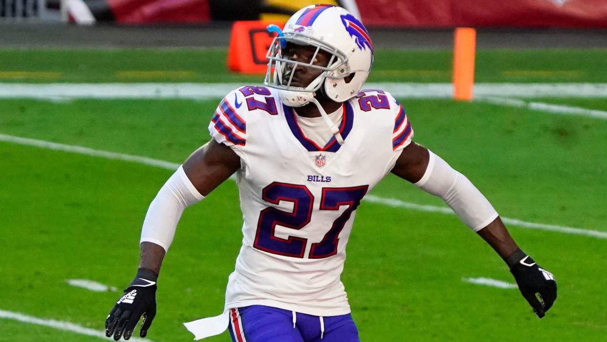 Mandatory Credit: Photo by Rick Scuteri/AP/Shutterstock (11017313gv)Buffalo Bills cornerback Tre'Davious White (27) during an NFL football game against the Arizona Cardinals, in Glendale, ArizBills Cardinals Football, Glendale, United States - 15 Nov 2020.