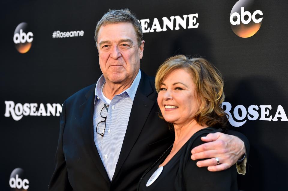 John Goodman and Roseanne Barr attended the premiere of ABC's "Roseanne" before the show was canceled.