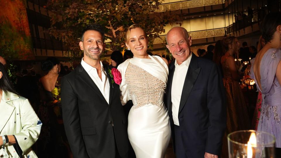 new york, new york october 05 l r paul arnhold, diane kruger and jonathan tisch attend the new york city ballets 2023 fall gala at the david h koch theatre at lincoln center on october 05, 2023 in new york city photo by jared siskinpatrick mcmullan via getty images