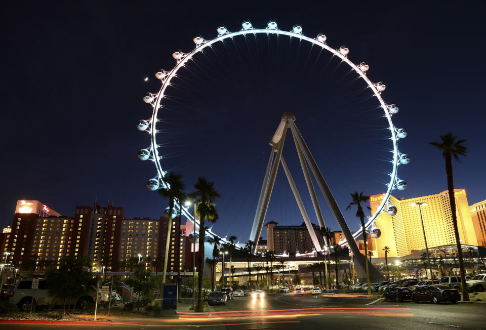 <p>Currently the tallest, Sin City's High Roller at The LINQ opened in 2014 and true to its city, has bars in some of its enclosed cars. </p>