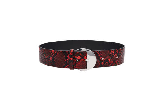 ASOS Round Buckle Red Snake Waist Belt