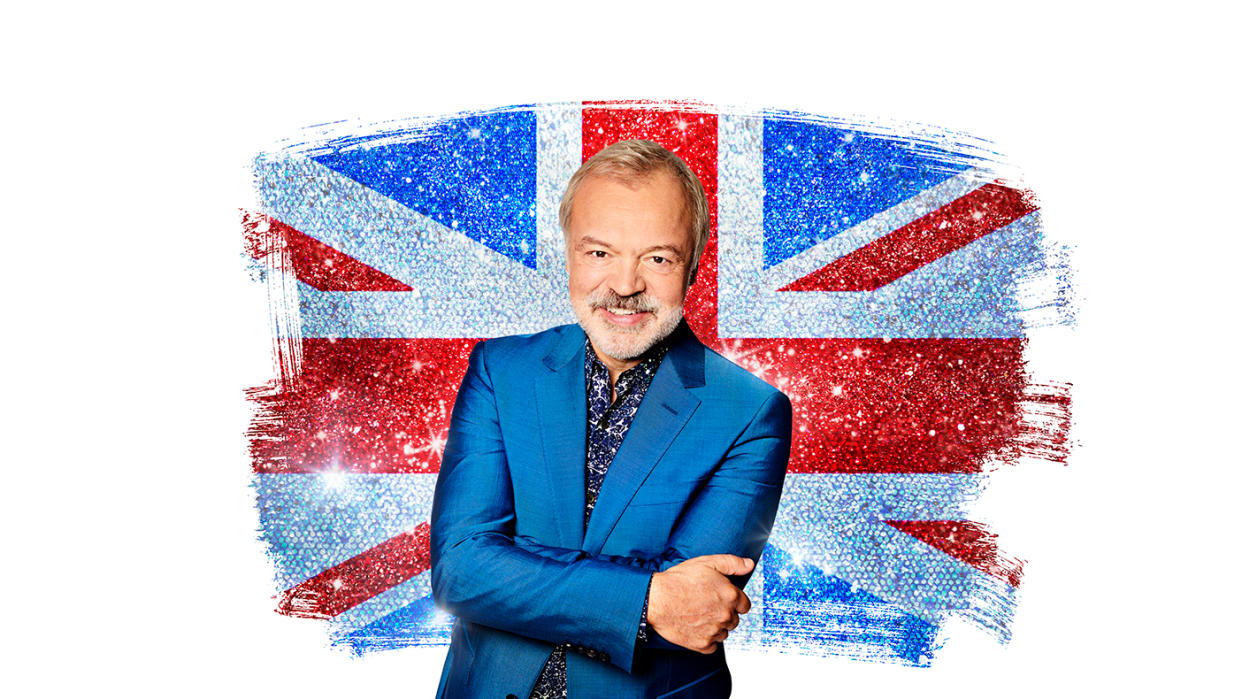 Graham Norton with UK flag