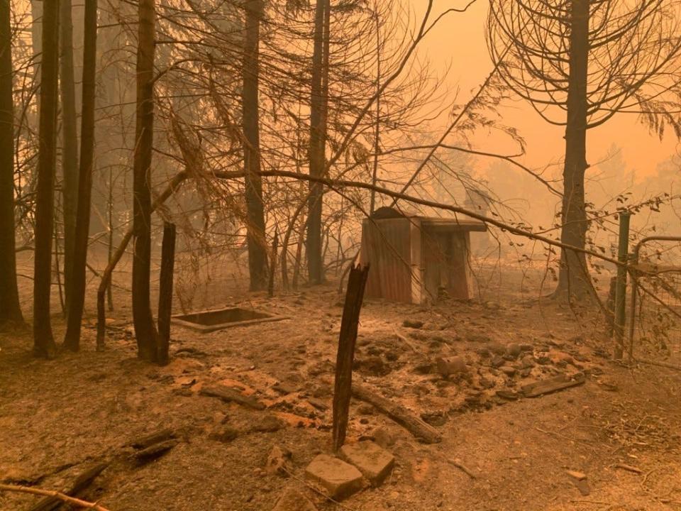 The Gates home of Dennis and Denise Schlies was destroyed by the wildfires.