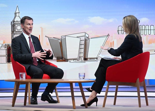 Chancellor Jeremy Hunt with Laura Kuenssberg 