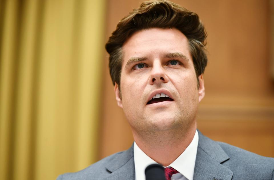 Rep. Matt Gaetz, R-Fla., speaks during a House Judiciary subcommittee hearing on antitrust on July 29, 2020.