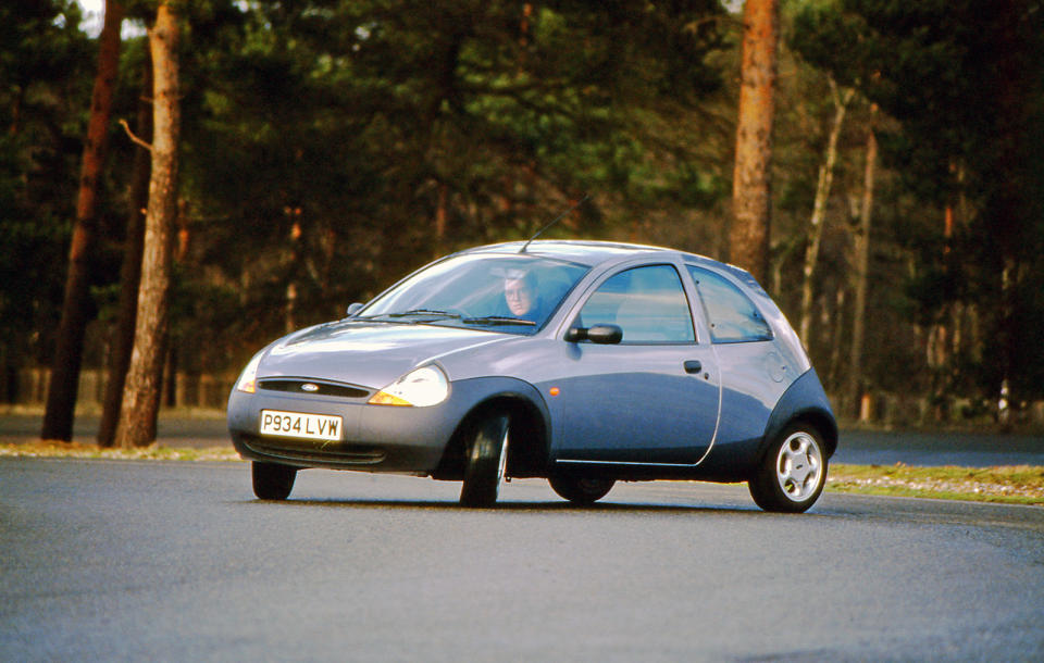 <p>This is the car that not only demonstrated how a mere supermini could be profoundly desirable but kick-started Ford’s comeback with its ‘<strong>New Edge</strong>’ design language. Regular models got a 68bhp Duratec engine, though the SportKa bumped that up to 94bhp and boasted the gearbox and suspension from the Puma. In either guise the Ka is heaps of fun, and endlessly charming.</p><p><strong>We found: </strong><span>2007 Ford Ka 1.3 Studio, 45,000 miles - £800</span></p>