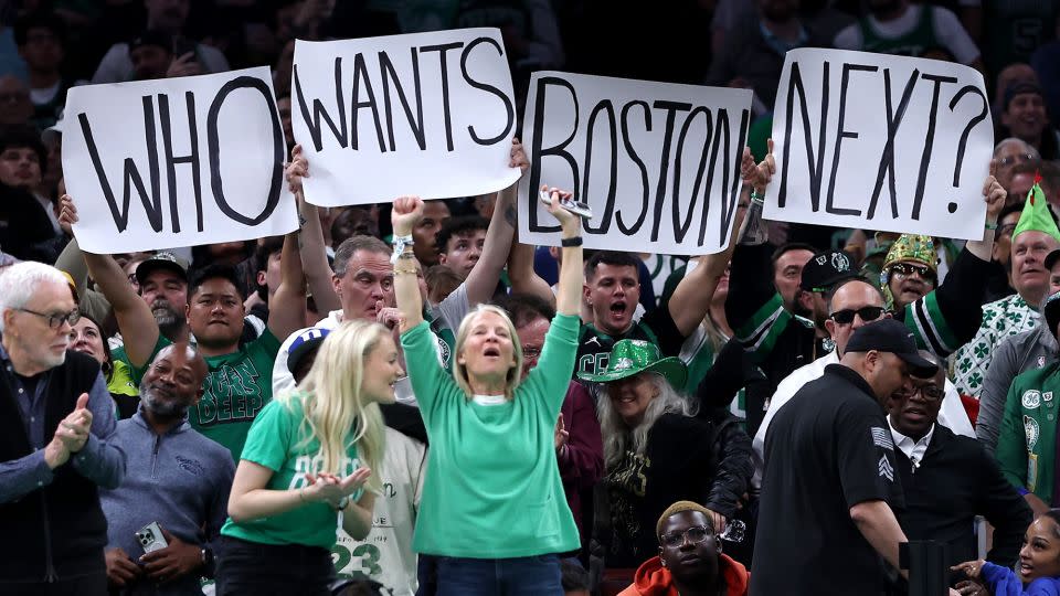 Celtics fans are looking forward to the next round. - Adam Glanzman/Getty Images