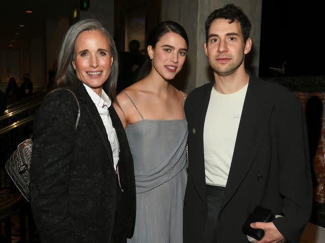 <p>Michael Buckner/Variety/Penske Media/Getty</p> Andie MacDowell, Margaret Qualley and Jack Antonoff at the AFI Awards Luncheon held at Beverly Wilshire, A Four Seasons Hotel on March 11th, 2022 in Beverly Hills, California.