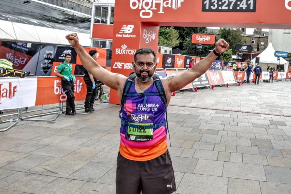 Mr Halai walked the Big Half earlier this month in preparation (Supplied)