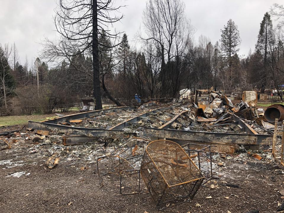 What remains of the Alaways' house after the Camp fire tore through it. &mdash; Paradise, Feb. 12 (Photo: Sarah Ruiz-Grossman/HuffPost)