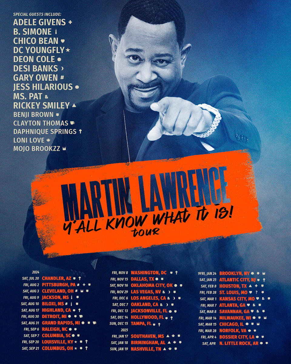 martin lawrence tour poster y’all know what it is 2024 2025