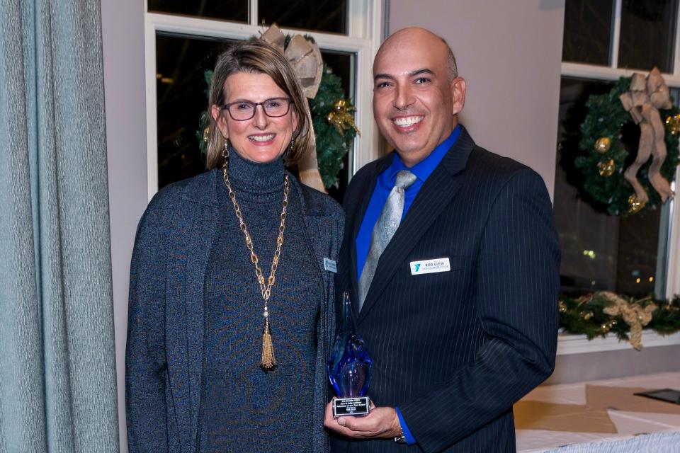 The Granite YMCA Volunteer of the Year Rob Glew with CEO Michele Sheppard