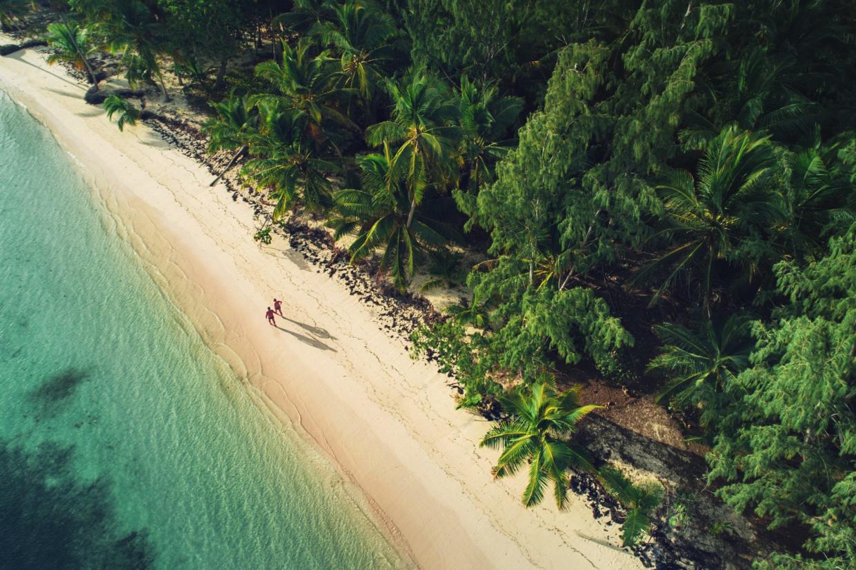 Aerial view of Punta Cana beach.