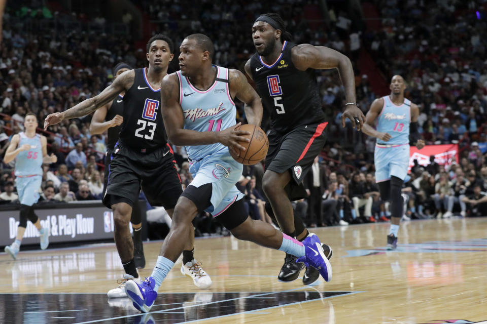 Dion Waiters（持球者）。（AP Photo/Lynne Sladky）