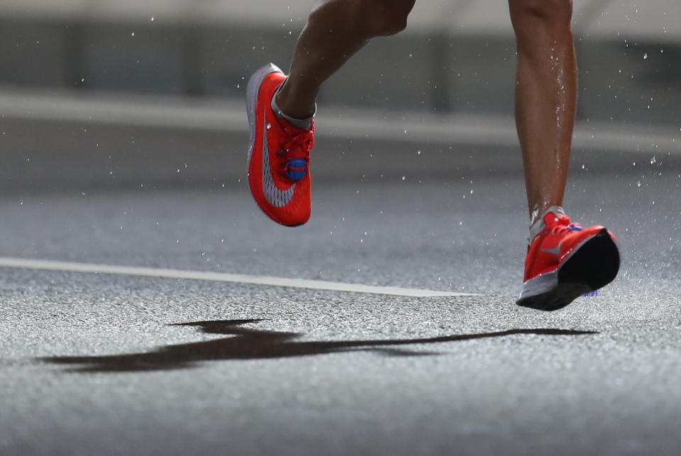 Vista general de los 'super shoes' Nike Vaporfly durante Campeonato Mundial de Atletismo de Doha 2019. Foto:  REUTERS/Ibraheem al Omari