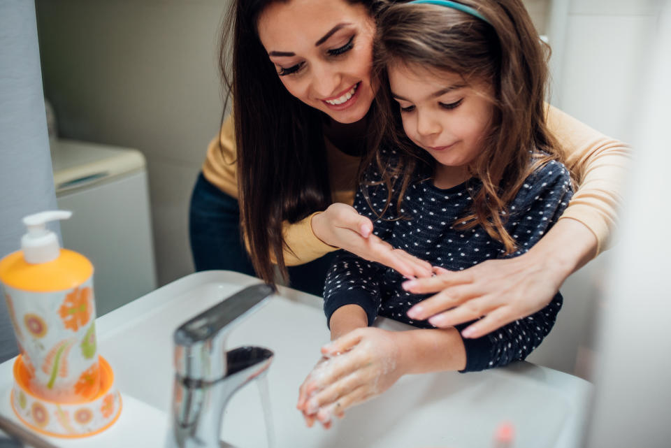 Parents should emphasize healthy habits like hand-washing, which are good to practice at all times. (Photo: RgStudio via Getty Images)