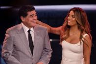 <p>Diego Maradona with actress Eva Longoria </p>