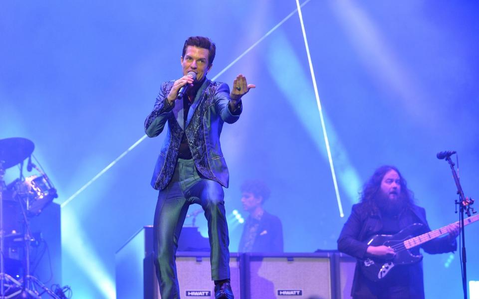 Brandon Flowers on the Pyramid stage at Glastonbury 2019 - Jim Dyson 