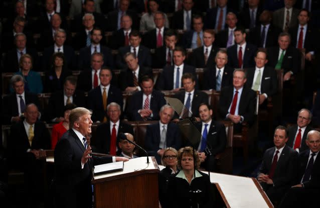 President Donald Trump addressed both houses of Congress. Source: Getty