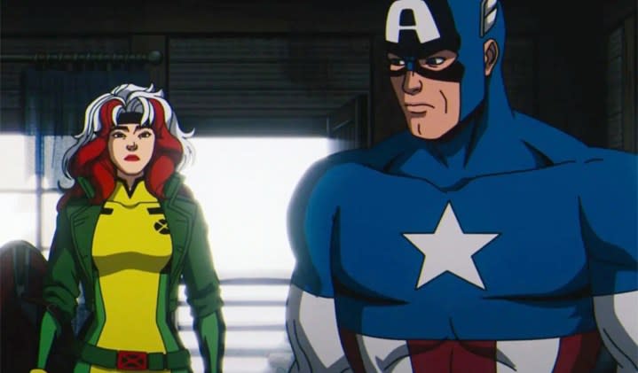 Rogue talks to Captain America in X-Men '97.