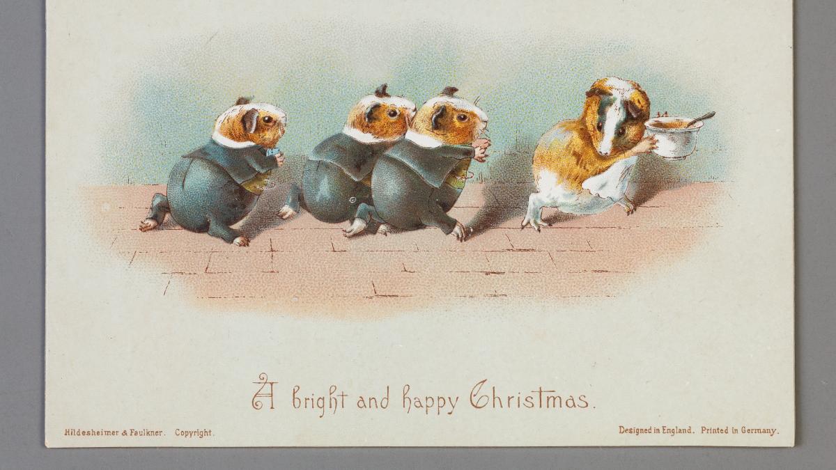 Christmas cards designed by the young Beatrix Potter are on display