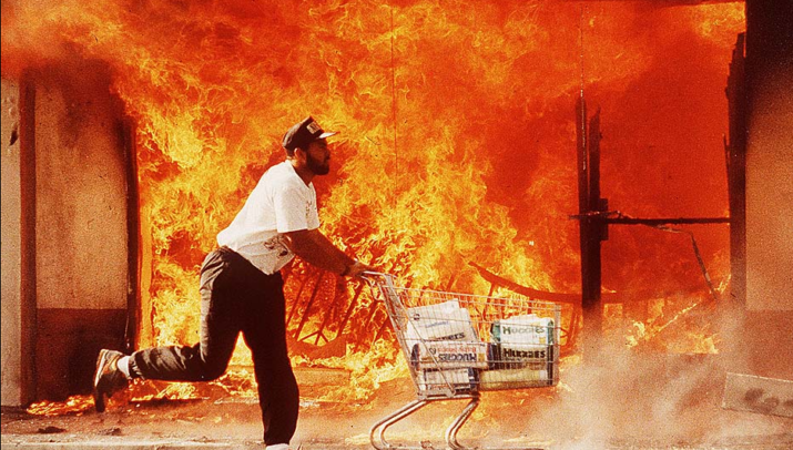 The 1992 Los Angeles riots. (Photo courtesy L.A. Times)