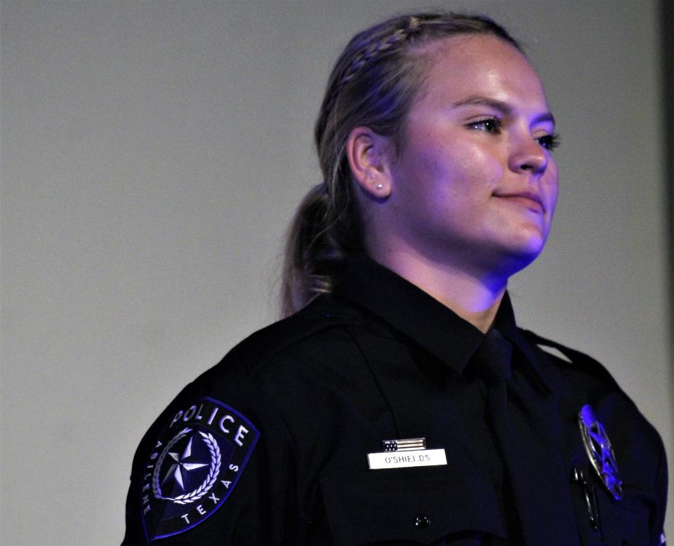 K'Lynn O'Shields was one of three women in Class 60 of the Abilene Police Department's academy to graduate Thursday