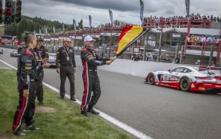 Linkin Park with the 2016 Mercedes-AMG GT3 they helped design, 2016 Spa 24 Hours