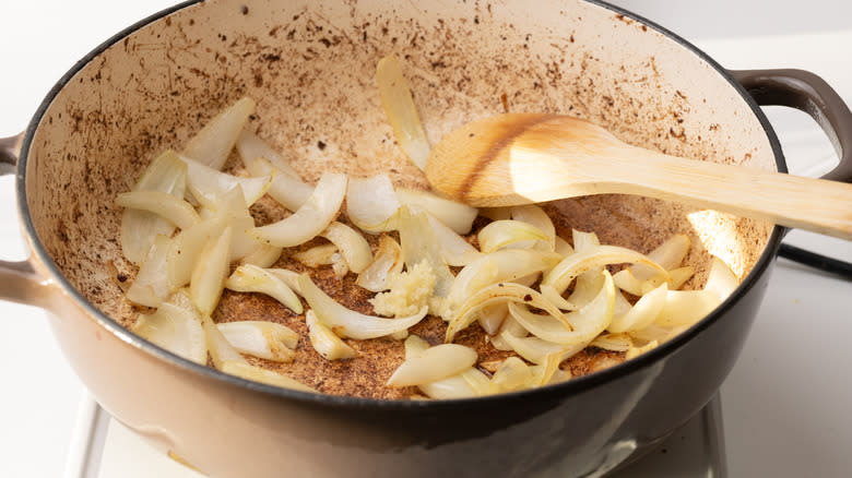 sautéing garlic and onions