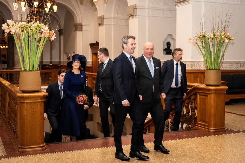 Denmark's King Frederik and Queen Mary visit the Danish Parliament in Copenhagen