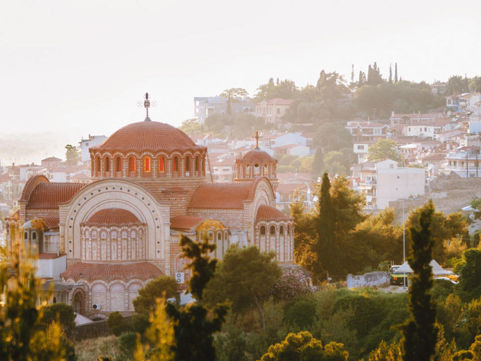 A church on a hill in Thessaloniki, Greece.