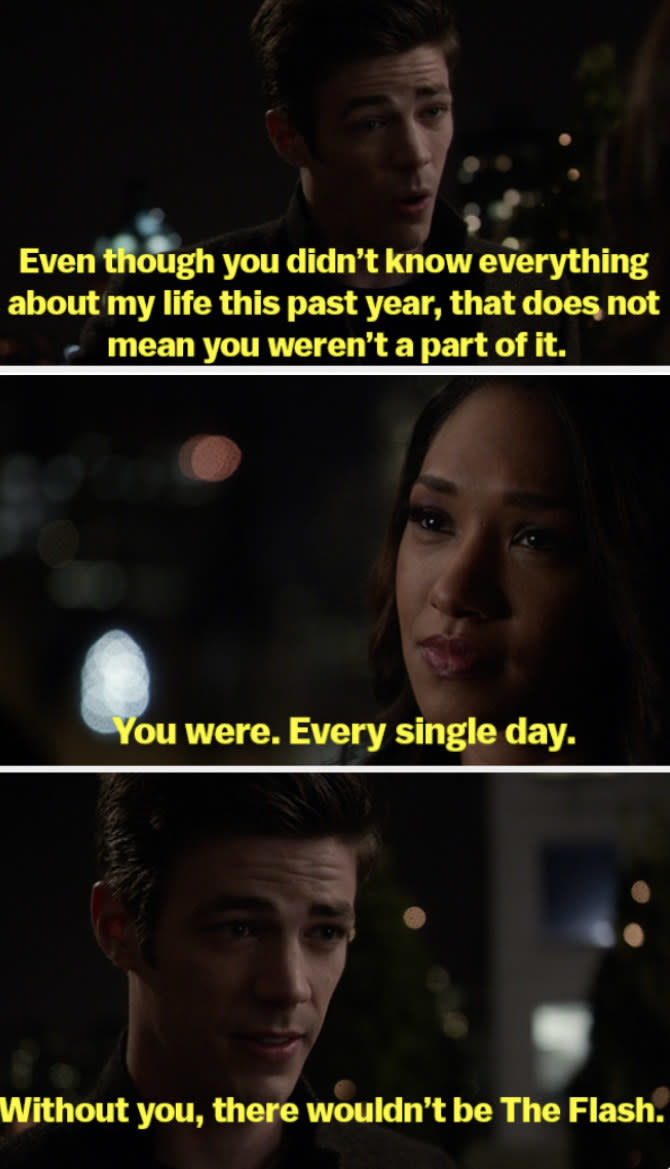 Barry: "You were a part of my life every single day, without you there wouldn't be the Flash"