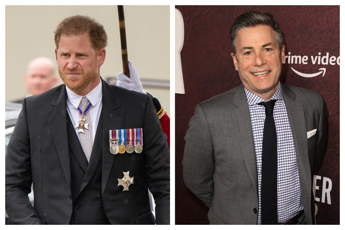 Prince Harry and JR Moehringer, his ghost writer (Getty/WPA Pool; Kevin Winter)