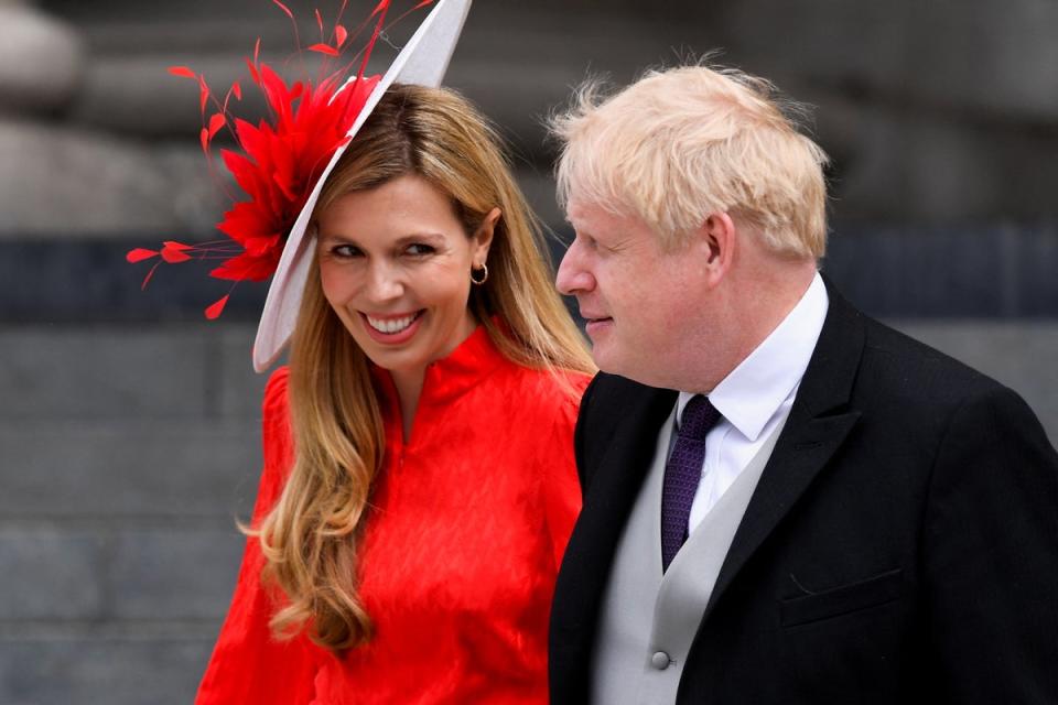 Carrie and Boris Johnson strongly denied reports that they let their nanny go after she was spotted drinking wine with the former PM (Getty)