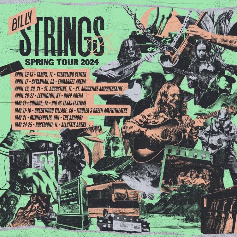 billy strings 2024 tour dates poster