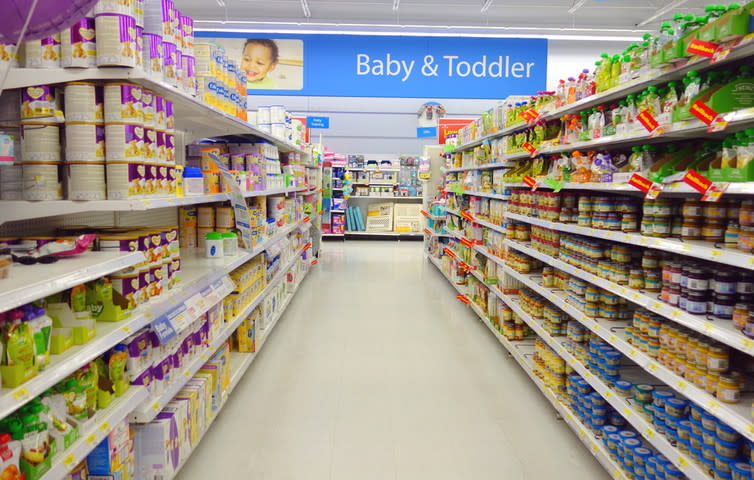 <span class="caption">Supermarket aisles are stocked with formula options.</span> <span class="attribution"><a class="link " href="https://www.shutterstock.com/image-photo/toronto-canada-november-22-2014-baby-233666974?src=hu8qAJf1-RvRrOM0ZROsXw-1-6" rel="nofollow noopener" target="_blank" data-ylk="slk:ValeStock/Shutterstock;elm:context_link;itc:0;sec:content-canvas">ValeStock/Shutterstock</a></span>